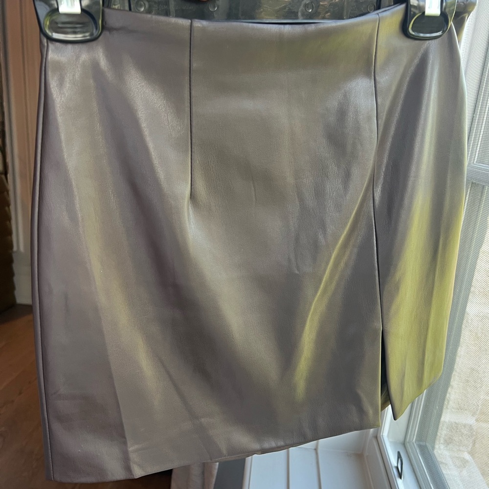 Oak & Fort Brown Pleather Mini Skirt